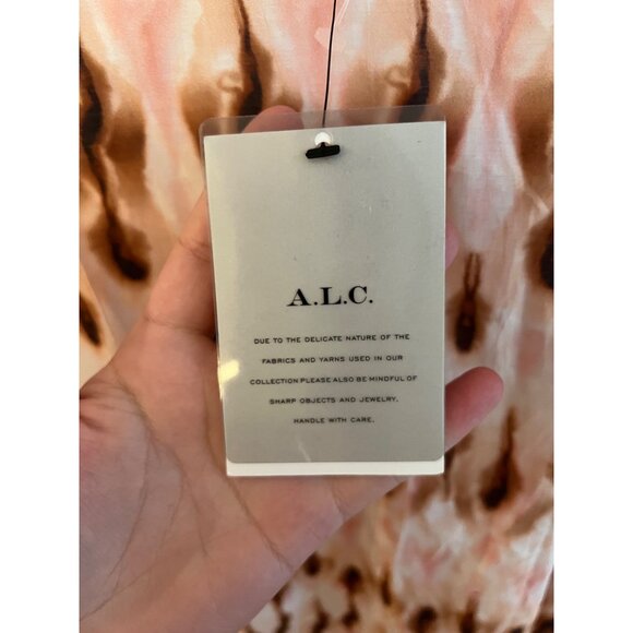 A.L.C. Tie -Dye Colette Cotton Blend Sundress Midi Dress Pink Mojave Sz 8 NWT - Picture 7 of 8